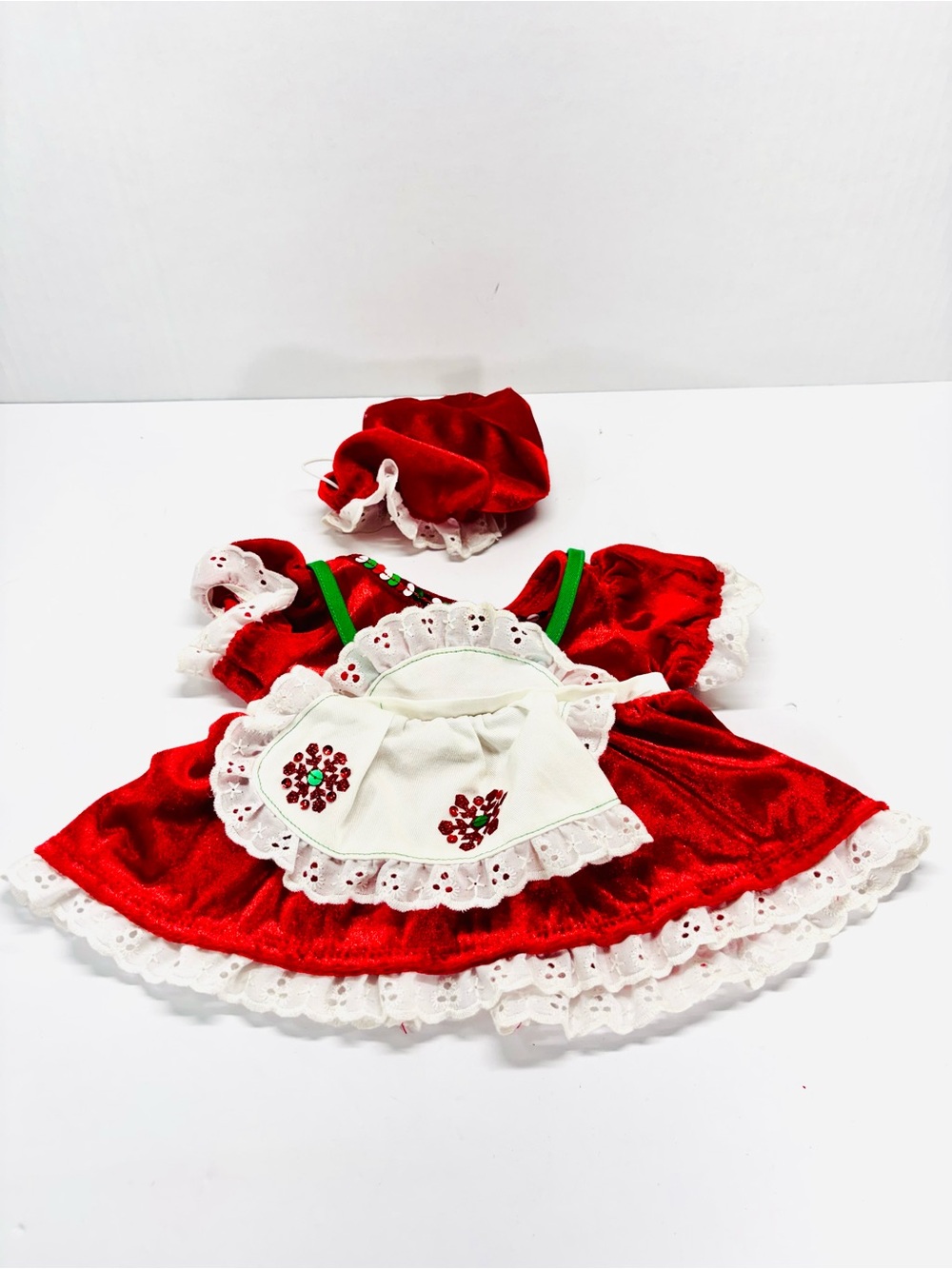 Build A Bear Workshop Mrs. Claus Poinsettia Dress With Matching Cap
